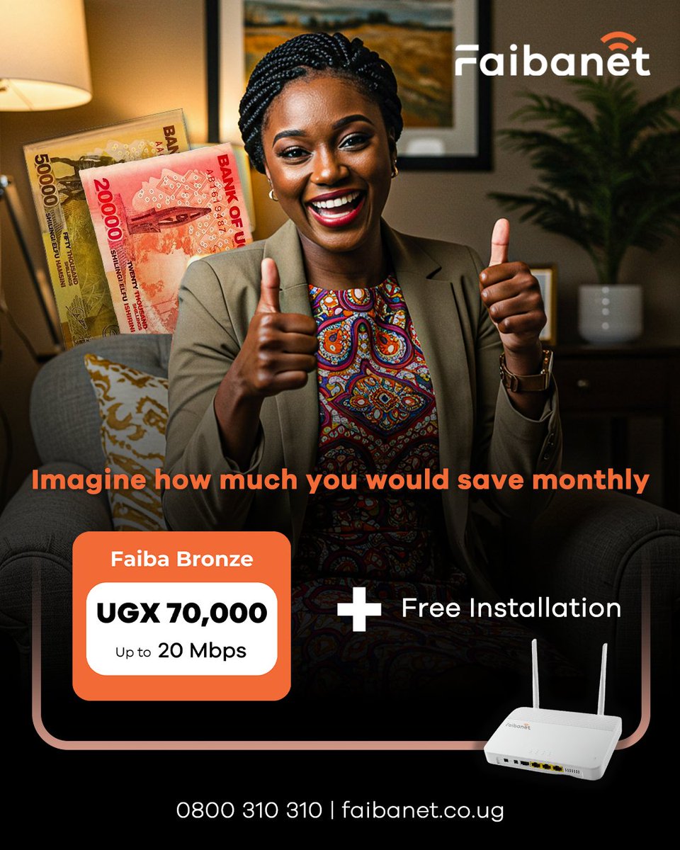 nbstv's tweet image. Power your work, play, and connections with 30 days of nonstop internet just UGX 70,000.

Reach out to @faibanet and experience true unlimited connectivity.

#BeUnlimited #UnlimitedInternetExperience #NBSUpdates