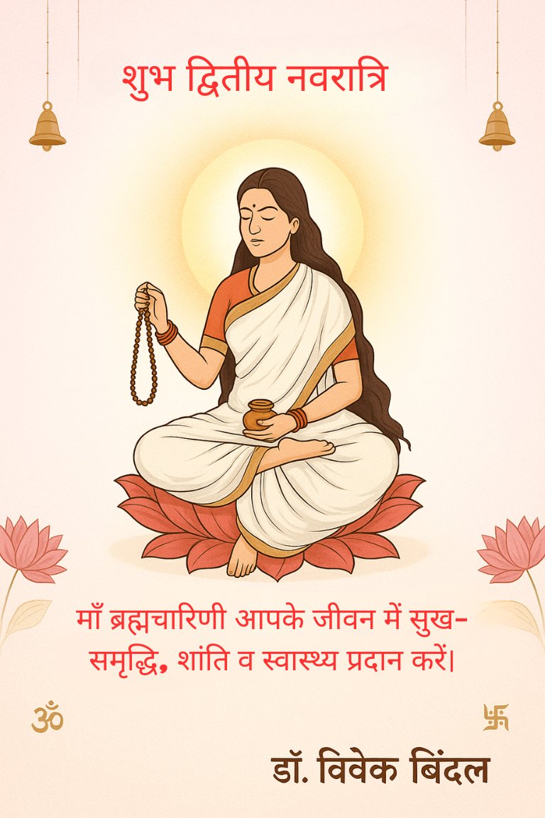drvivekbindal's tweet image. शुभ द्वितीय नवरात्रि
आज के दिन माँ ब्रह्मचारिणी की पूजा होती है – तप, त्याग और संयम की प्रतीक। 📷
#Navratri2025 #NavratriVibes #NavratriCelebration #नवरात्रि2025 #नवरात्रि_की_शुभकामनाएं