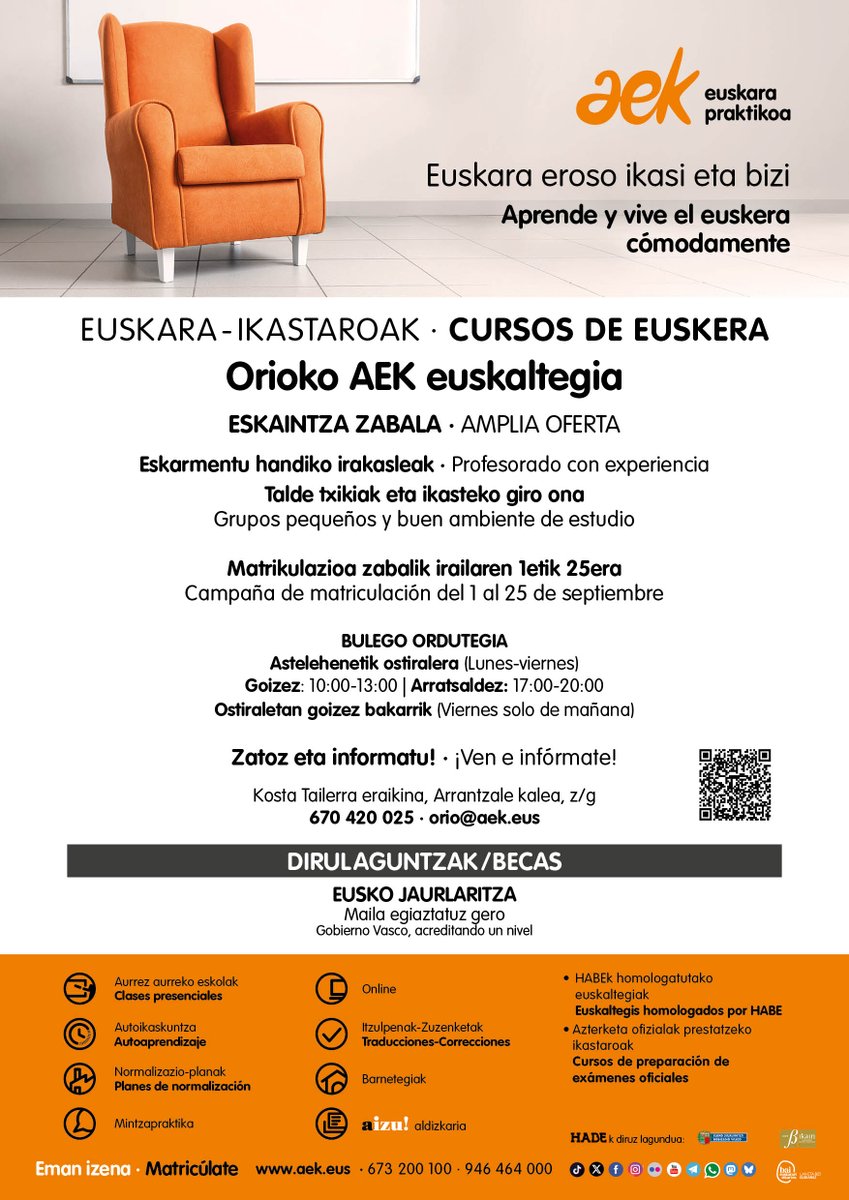 Euskaltegian matrikulatzeko azken egunak!!!! Últimos días para matricularse!