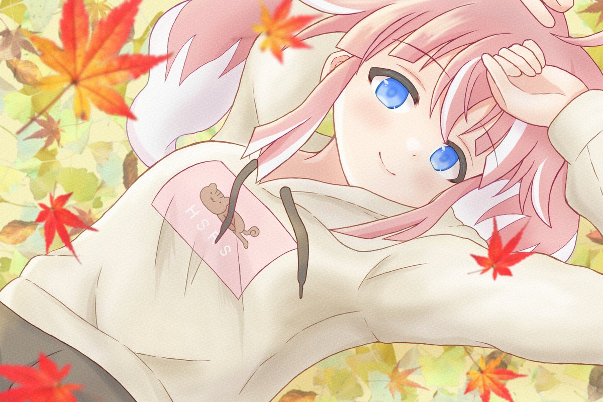 nao_kesa's tweet image. 秋の日あんこちゃん🍁
#季咲あんこ #ふわふわあんこ