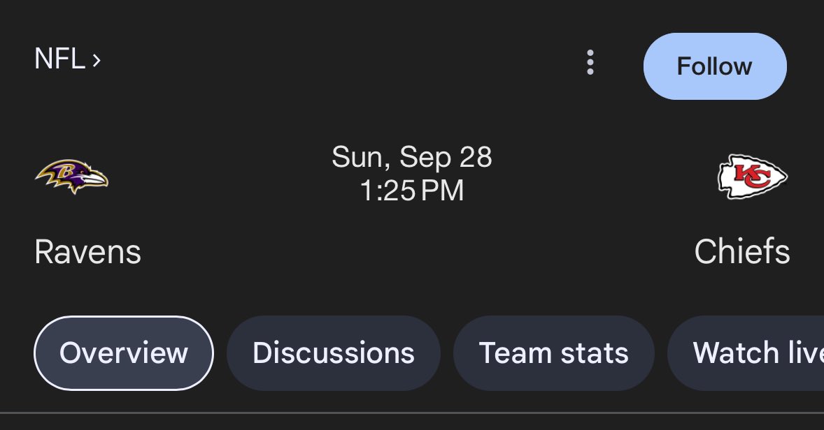 either the ravens or chiefs are gonna be 1-3 next week LMFAO