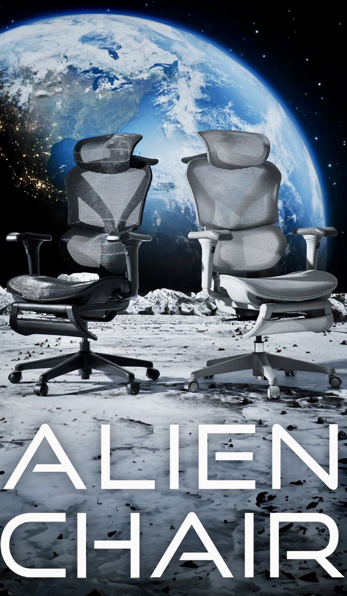 去年の8月に某量販店で買った椅子が壊れた…保証期間1年…絶妙なタイミング💦
必要なんでネットで物色して購入。
エイリアンチェア✨
座った感想…素晴らしすぎる✨✨✨
ネットで評判がめちゃくちゃいいのも納得でした〜、よき買い物で満足😆
予算オーバーしたことはないしょw
＃エイリアンチェア