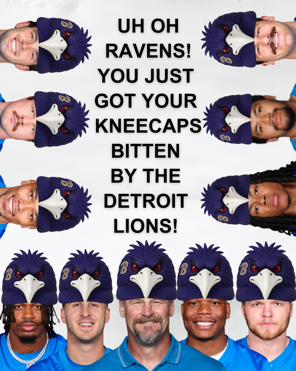 UH OH RAVENS!! YOU JUST GOT YOUR KNEECAPS BITTEN BY DAN CAMPBELL AND THE DETROIT LIONS!!