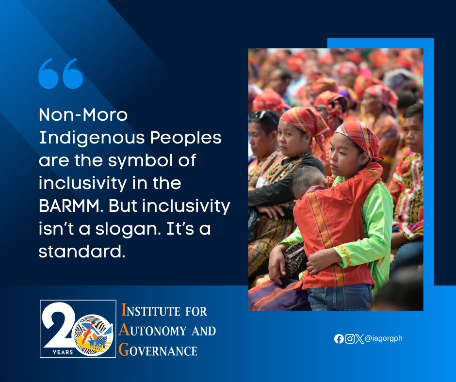 For the past 20 years, IAG has worked to ensure that Non-Moro Indigenous Peoples are not just acknowledged but actively included. Not as token voices, but as co-authors of autonomy. Because real governance includes those at the margins, not just those at the table.