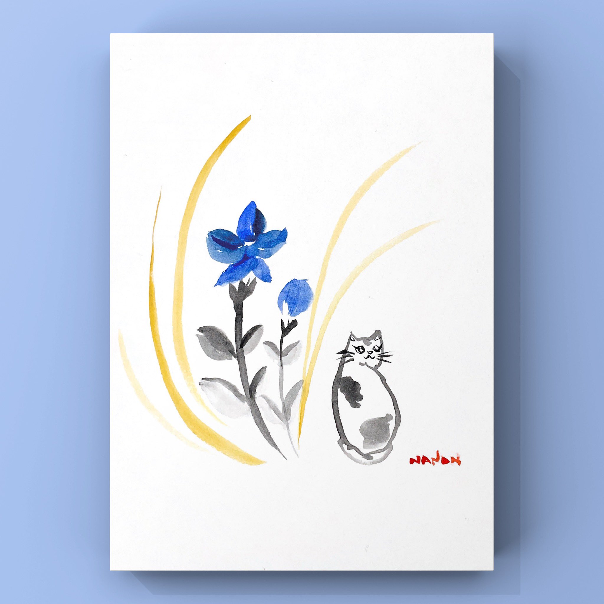 美品 佐々木経二「秋桜」日本画 肉筆画 共シール有 署名・落款有り