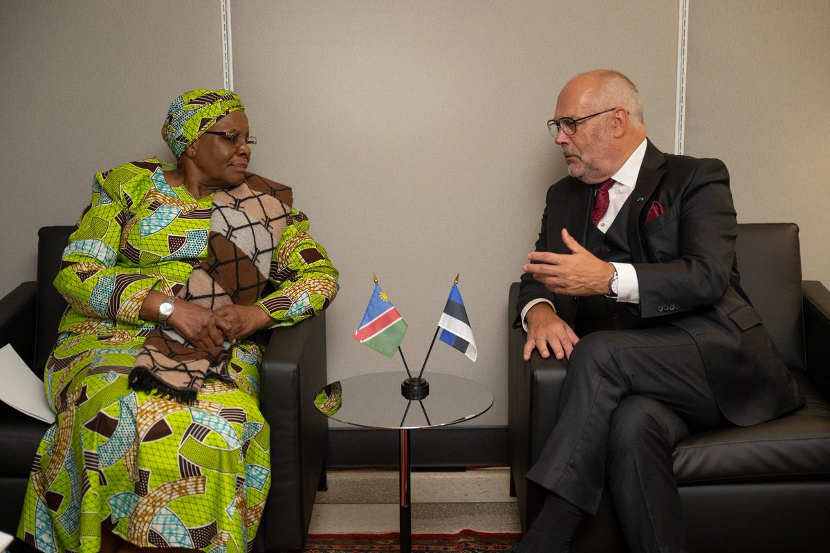 Together with Namibia’s President Netumbo Nandi-Ndaitwah, I addressed Africa’s &amp; Europe’s security &amp; the need for UN reform. We also spoke about coop. in digitalisation &amp; Estonia’s AI-Leap program. #Estonia is candidate to the UN Human Rights Council, where #Namibia is a member.
