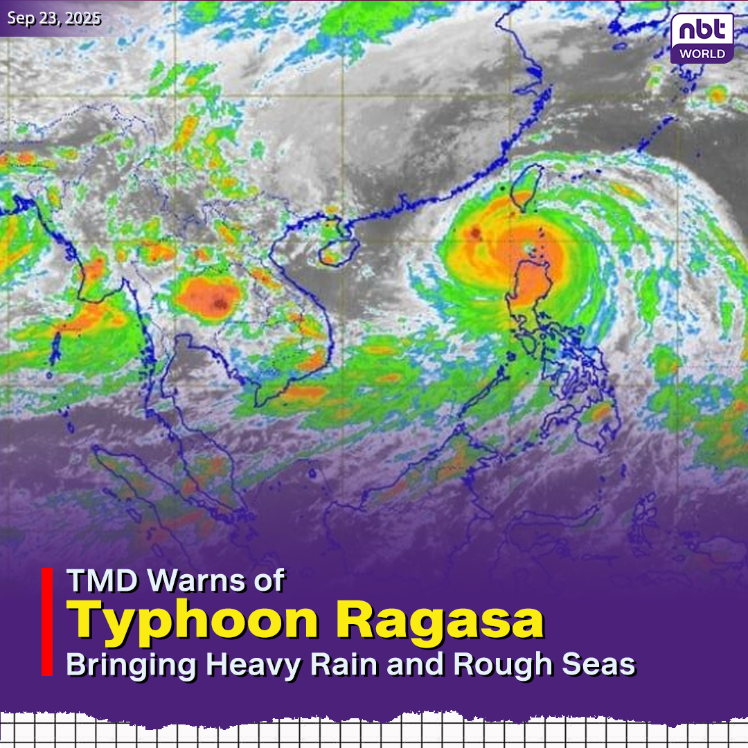 NBTWORLDNews's tweet image. The TMD reported Typhoon Ragasa on Sept 22 with winds of 205 km/h as it moved west across northern Luzon, Philippines.

See more: Facebook.com/nbtworld 

#TyphoonRagasa #ThailandWeather #FloodAlert #StormWarning #NBTWorld