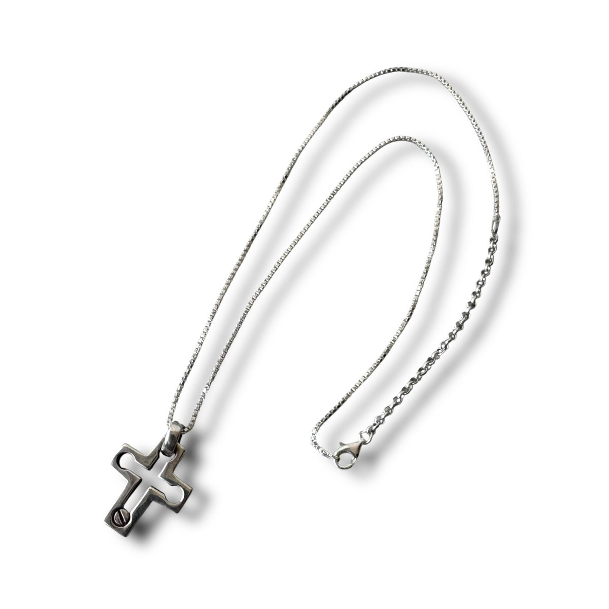 極太Silver Vintage Crossネックレスチェーン