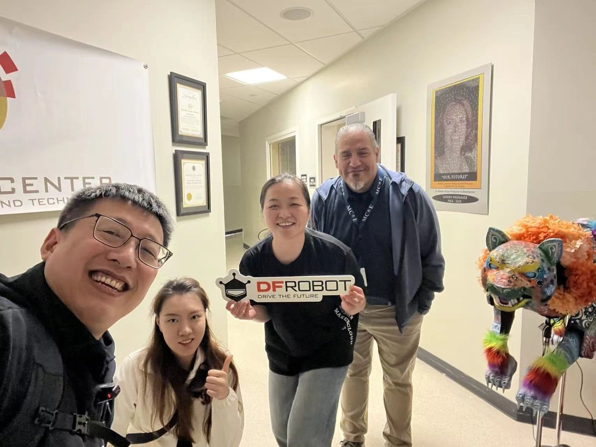 dfrobotcn's tweet image. Feeling so positive after visiting two Monterey fablabs! Their passion for giving kids the confidence to face the future is absolutely infectious. Can't wait to reconnect with them at #MakerFaireBayArea!