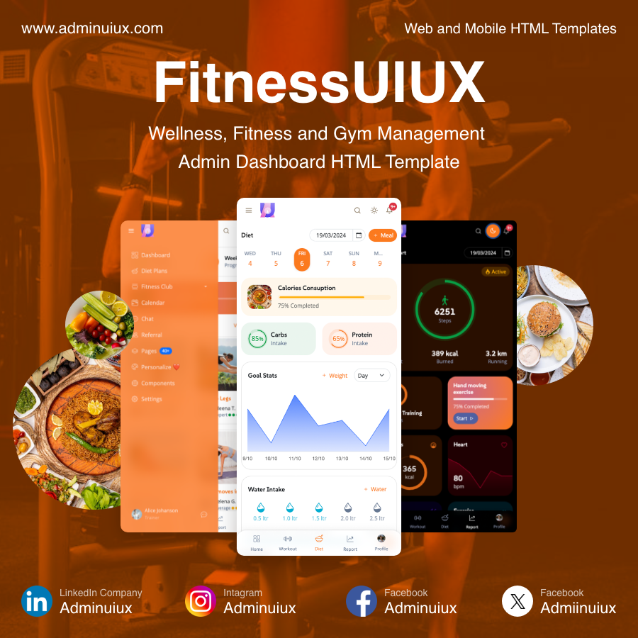 Admiinuiux's tweet image. zurl.co/HaJ9q
Wellness- Health - Fitness Management AdminUIUX Bootstrap themes and HTML templates #BootstrapThemes #HTMLTemplates #AdminDashboard #UIUX #Frontend #WebDesign