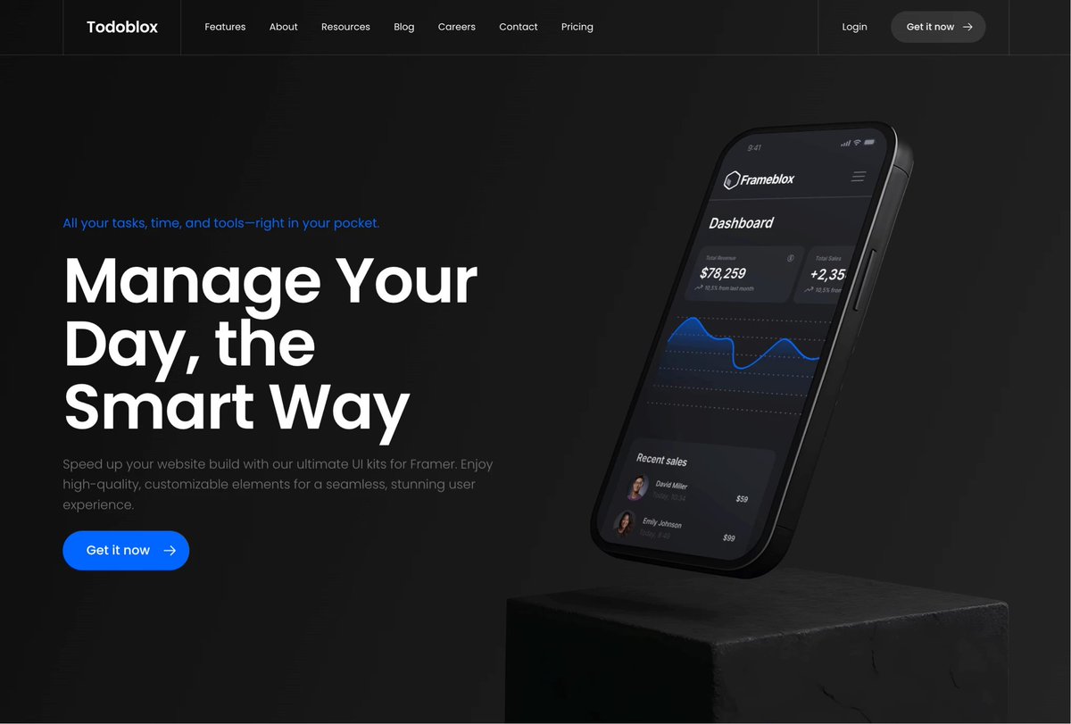 soltwagner's tweet image. Prebuilt website hero section components for your app or SaaS landing page in Framer.

Available in the @frameblox UI kit.