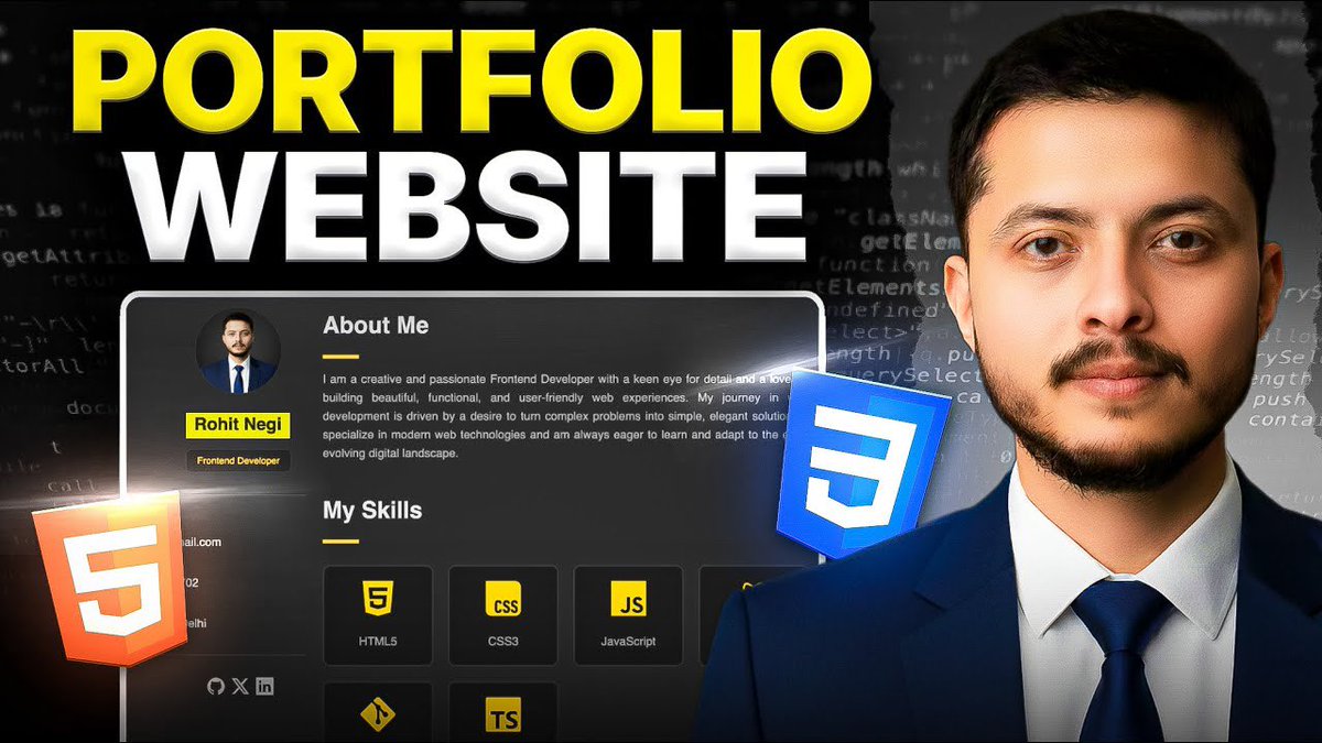 PriTamManna_18's tweet image. #Day15 of #DefenceChallenge🚀

📖Today’s Learning —&amp;gt;
    ✅ Built a Personal Portfolio Website using HTML &amp;amp; CSS
Thanks to @rohit_negi9 bhaiya
Excited for JavaScript lecture ⚡️

#WebDevelopment #CoderArmy #LearnInPublic #Frontend