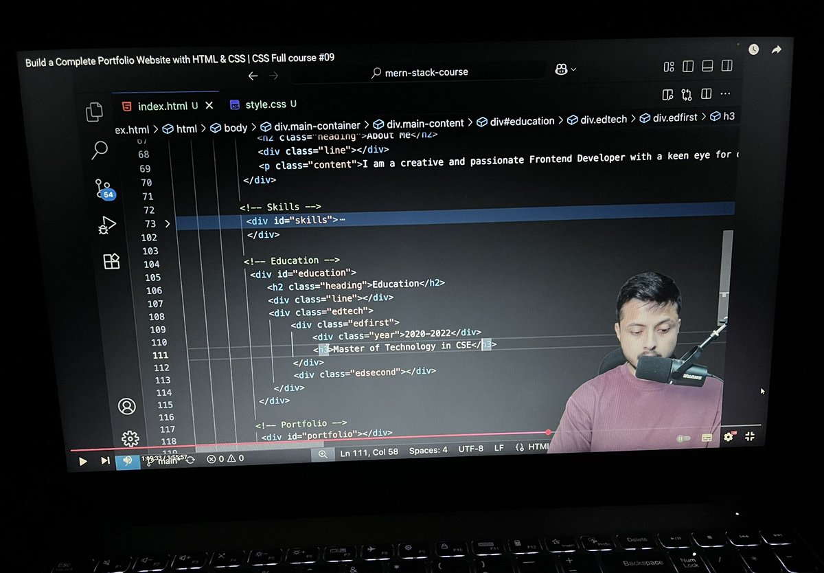 PriTamManna_18's tweet image. #Day15 of #DefenceChallenge🚀

📖Today’s Learning —&amp;gt;
    ✅ Built a Personal Portfolio Website using HTML &amp;amp; CSS
Thanks to @rohit_negi9 bhaiya
Excited for JavaScript lecture ⚡️

#WebDevelopment #CoderArmy #LearnInPublic #Frontend