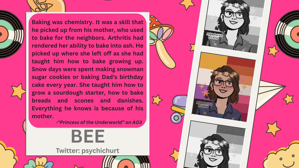 🎸WRITER SPOTLIGHT🥁

Doubling as a writer and our writing mod, here's Bee!

🎶 Twitter: <a href="/PsychicHurt/">Bee | Mafia AU Representative</a> 
🎤 “If I have to choose probably Paul McCartney
And one song, hmmm I have a connection to my dad with Let it Be so it would probably be that.”