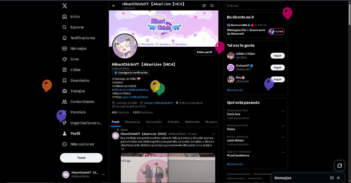 que bonito entrar a X y ver los globitos :3