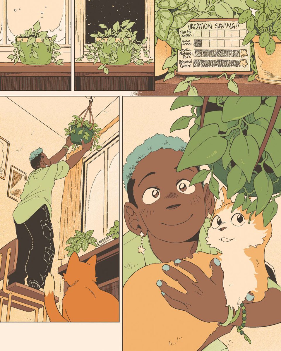 Take care of your roots to see the whole plant flourish. 🫚🪴🐈 

#HowToTouchGrass is a comics anthology with only 4 DAYS LEFT on Kickstarter: kickstarter.com/projects/power… 

Featured work by @blubat_ and <a href="/kelpienet/">Jaye</a> ✨✨