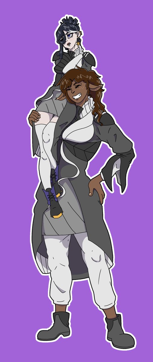 APhillywilly's tweet photo. Gonna start uploading these art fight attacks in groups of twos now. Here we have mine and @Compass_Century 's Strixhaven characters, Louisa and Euterpe respectively, and @silverbugs ex-military rogue, Aerith! https://t.co/afIe0BP4nA