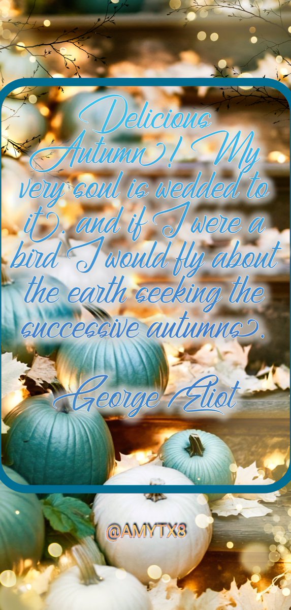 AmyTx8's tweet image. 🍂🍁🧡💛🤎🎃🎃🎃🤎💛🧡🍁🍂
My beloved Delicious Autumn is back!!! 🥰 #FirstDayOfFall
🍂🍁🧡💛🤎🎃🎃🎃🤎💛🧡🍁🍂