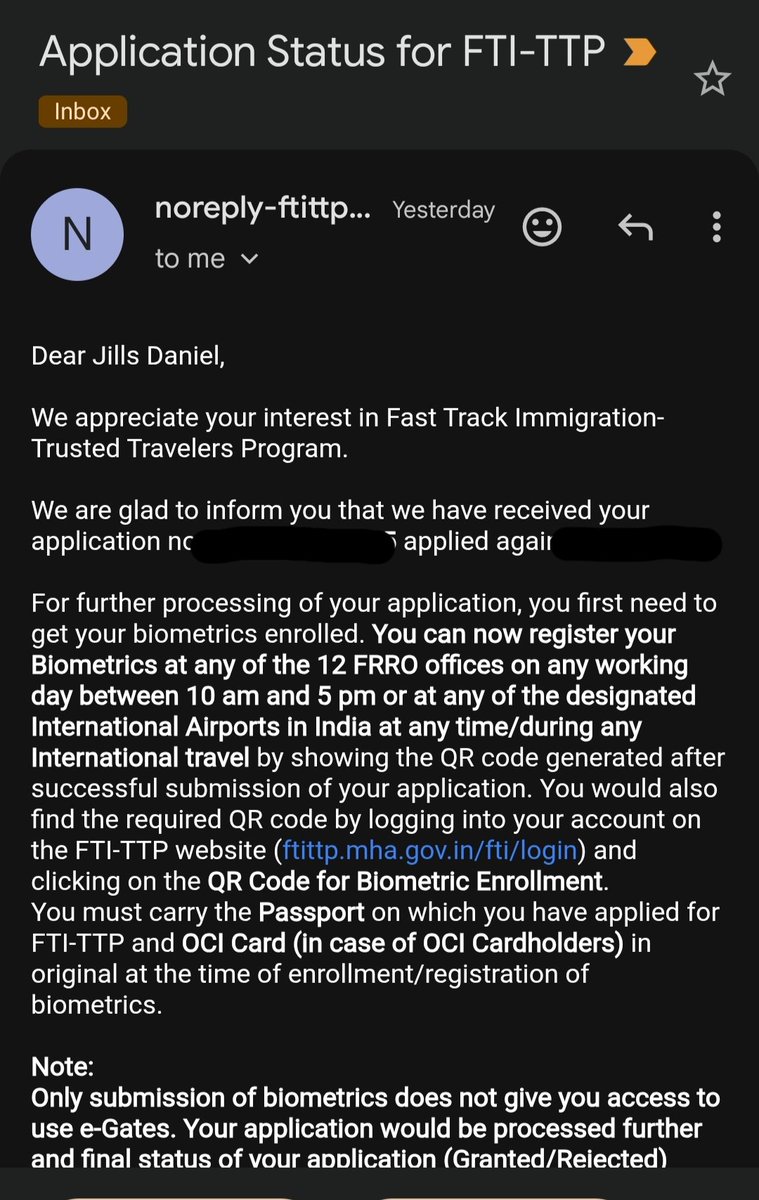 jillsdaniel's tweet image. Indian Immigration is rolling out fast track immigration through use of e-gates at all major airports.
For frequent travellers, it&apos;ll be of great help by skipping Qs. 

I&apos;ve registered, pending biometric collection &amp;amp; final approval.
#fasttrackimmigration #egate #ftittp