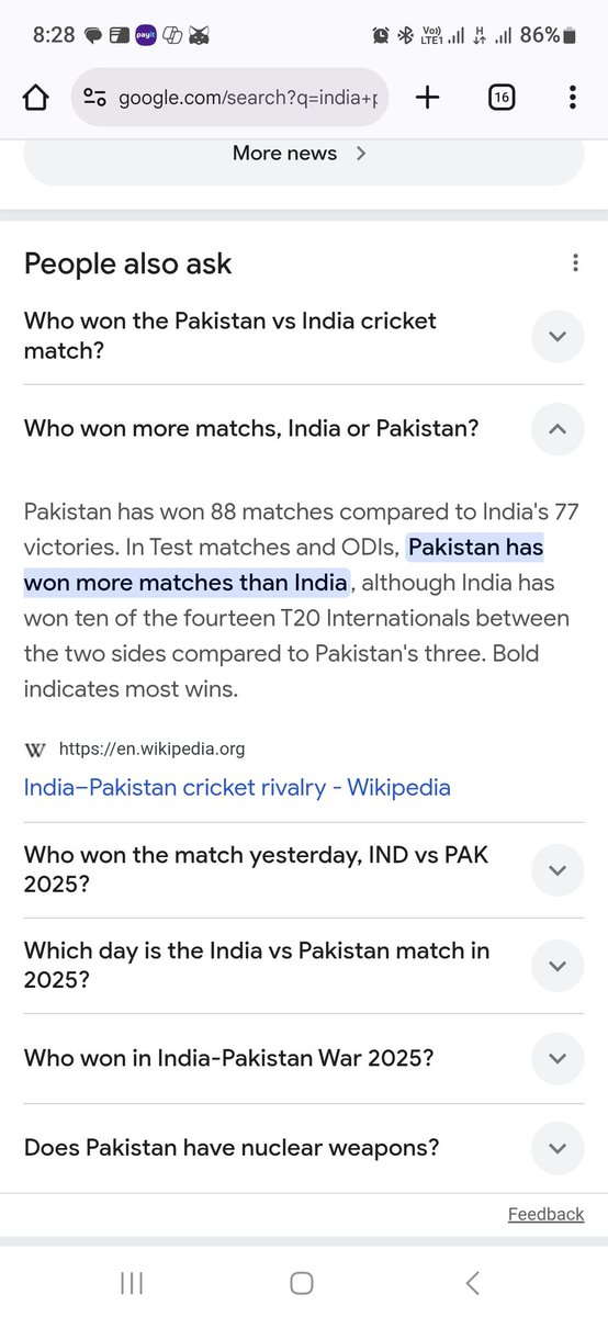 SalmanAcma07's tweet photo. @harbhajan_singh For the record.
Its still 88/77  , 88 favouring pakistan.
Have some courage to share the full stats please https://t.co/HB300IW463