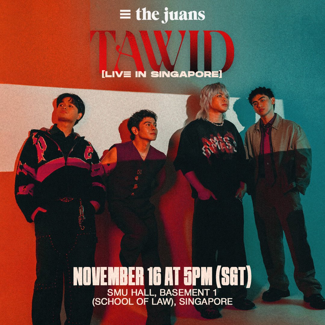 Sa kabila ng mga pagsubok, kasama n’yo kaming tatawid. 🫶🏼

 #TAWIDAlbumTour goes to SINGAPORE! 

We’re going overseas this coming November 16, 2025 — 5PM (SGT) at SMU Hall, Basement 1 (School of Law), Singapore. 💫 Can’t wait to perform for the Filipino 🇵🇭 community sa SG!

Stay