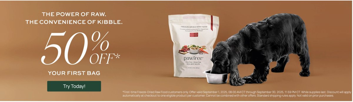 timinadela's tweet image. 🐾🐶🐱 New to PawTree? Get 50% OFF your first bag of kibble! Give your pet the nutrition they deserve without breaking the bank. Don’t miss out—shop now!  pawtree.com/doggiedelight

#PawTree #PetFood #PetSavings