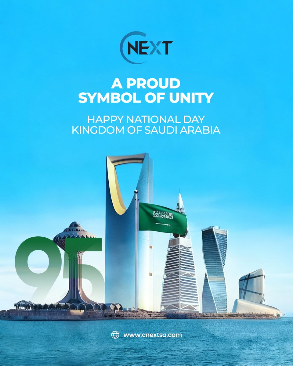 cnextsa's tweet image. Celebrating unity, pride, and progress. 
Cnext wishes everyone a Happy Saudi National Day!

#SaudiNationalDay #Cnext #UnityInProgress #PrideOfTheNation