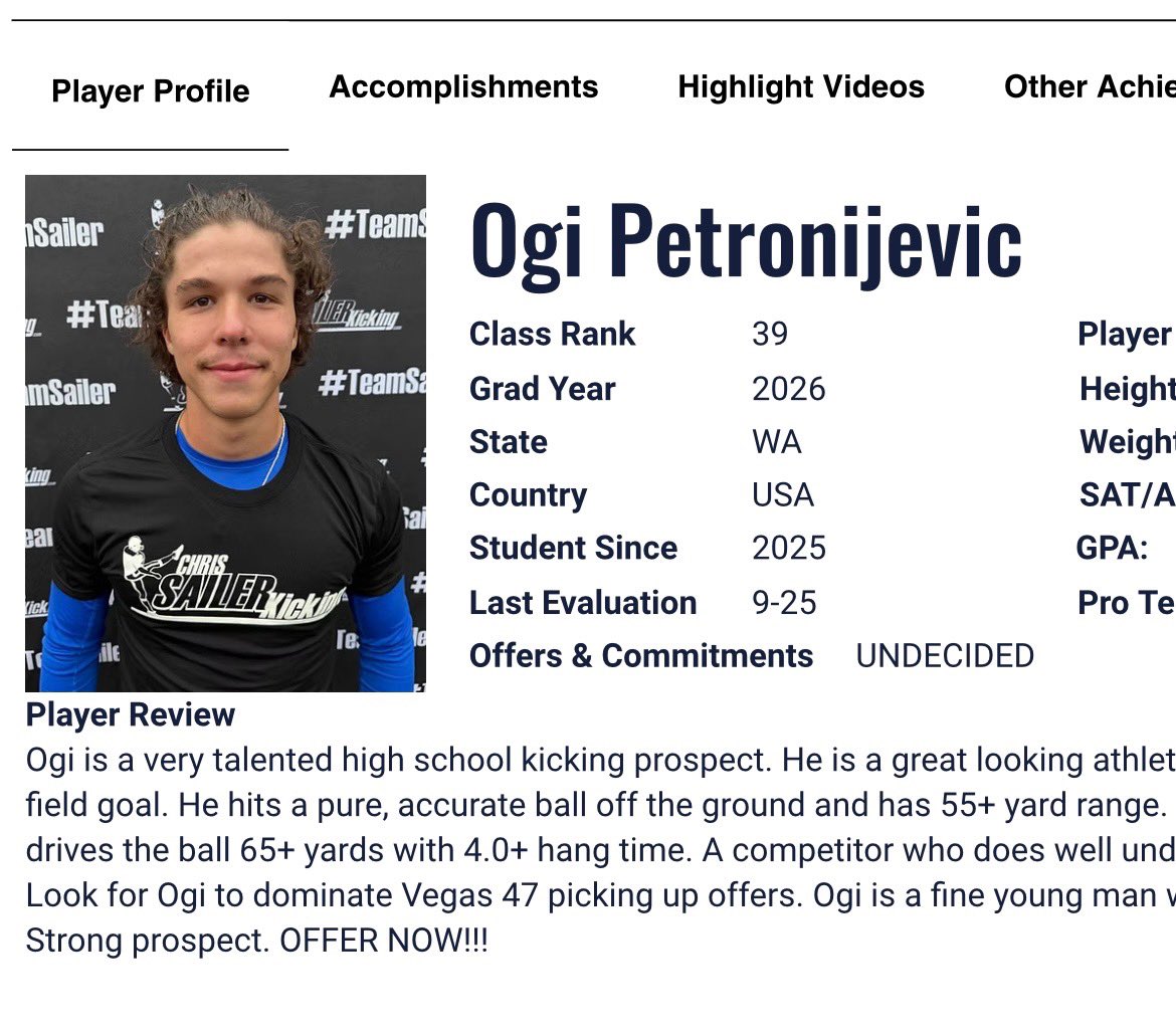 I am beyond grateful to receive a 5⭐️ ranking! It wouldn’t be possible without God and the help of <a href="/SchneiderAidan/">Aidan Schneider</a> , <a href="/iAmCamacho_/">COACH CAMACHO</a> , all of my other coaches and my family who have helped me along the way - Through the past 11 months I have spent countless hours working on my form,