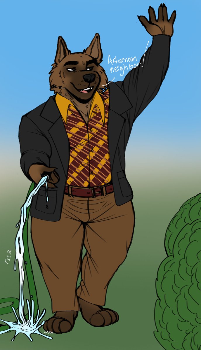 Just takin care of the lawn! Looks like that aint the only hose in use right now.. 

colored sketch comm for <a href="/Shawny67777309/">Shawny</a> !!!