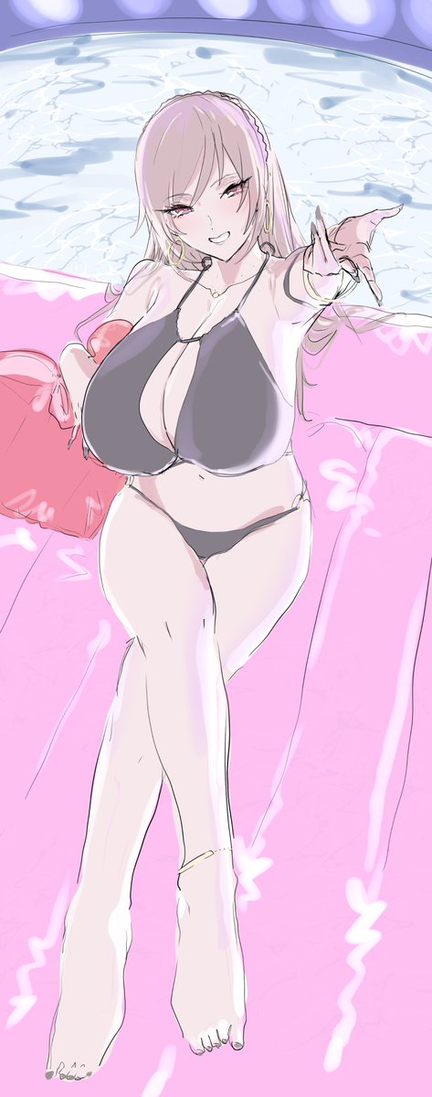 涼しくなっても水着だ 