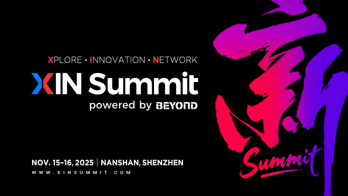 BEYOND Expo proudly presents XIN Summit, debuting in Shenzhen’s Nanshan District on November 15–16, 2025. Inspired by the pillars of 𝘟𝘱𝘭𝘰𝘳𝘦, 𝘐𝘯𝘯𝘰𝘷𝘢𝘵𝘦, 𝘕𝘦𝘵𝘸𝘰𝘳𝘬 and the Chinese word “XIN” (新) for “new,” this landmark event celebrates China, in particular