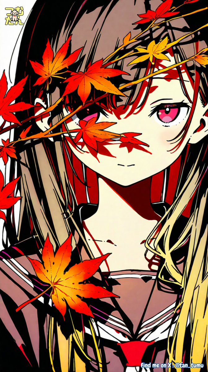 紅に染まる決意🍁
#AIart #AIイラスト