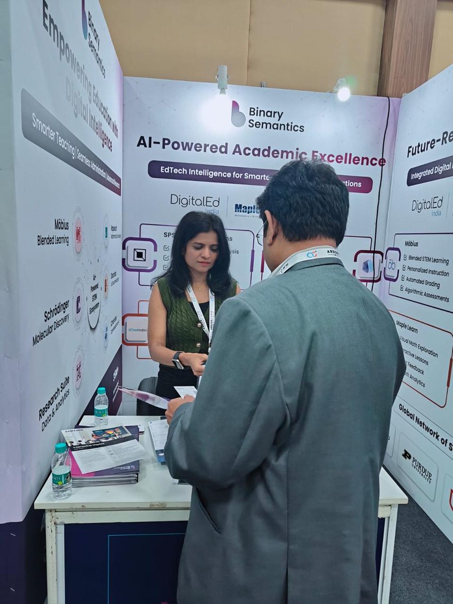 BinarySemantic's tweet image. Grateful for the amazing conversations at the Digital Bharat Education Conclave 2025 in Bengaluru!
Thanks to everyone who stopped by Booth 2 to explore our AI-driven STEM solutions.
👉 shorturl.at/PeawM
#DBEC2025 #EdTech #STEMEducation #AIinEducation #DigitalBharat
