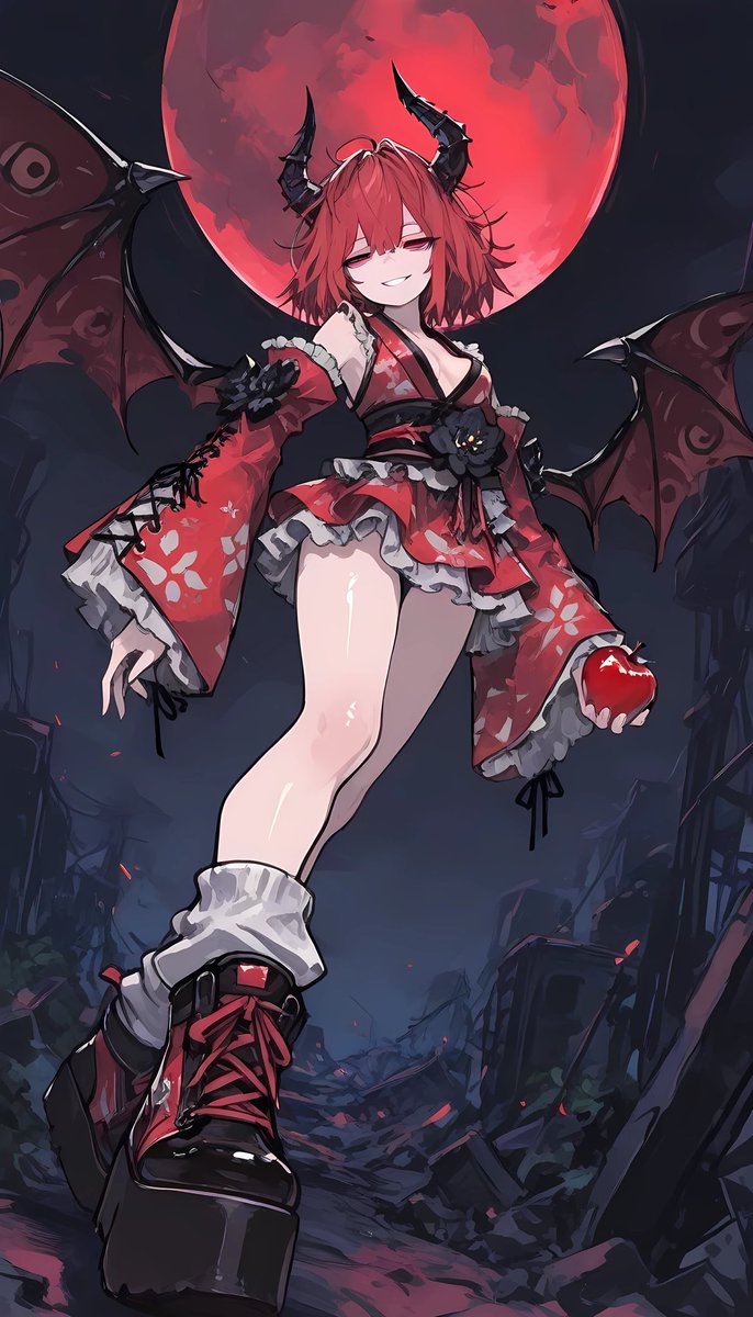 #月下の紅衝動
#AIイラスト

ワイ子さんのミニ企画に参加✨✨