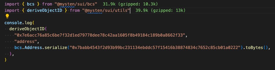 0x_onigiri's tweet image. SDKでDerived Objectsを試してみてる #SuiDevTips

オフチェーンで派生オブジェクトIDを決定的に計算できてしまう！ OMFG