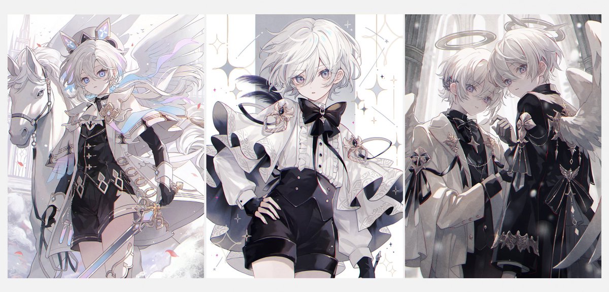 【お知らせ】
Mobage様より アバターコインガチャ、「Fairest Boys by双木樹」が配信されました！細部までとても綺麗なアバターに仕立てていただきました…！✨
以下3点のイラストがアバター化されています👀