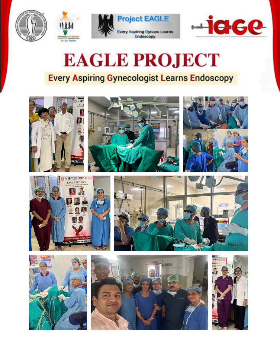 🦅✨ EAGLE 117 Soars High at Jodhpur! ✨🦅

We are thrilled to share the resounding success of EAGLE 117 Live Hysterolaparoscopy Workshop, held on 14th September 2025 at Dr. S. N. Medical College, Jodhpur. 🌸

💠 Organized by: Endoscopy Committee, FOGSI IAGE
💠 Led by: Dr.