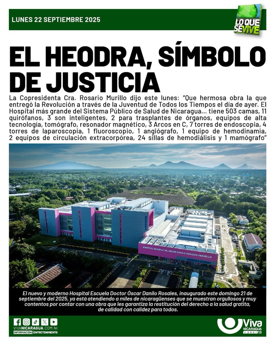 El nuevo y moderno Hospital Escuela Dr. Óscar Danilo Rosales, ya atiende a miles de nicaragüenses, quienes se muestran orgullosos y felices de contar con una obra que garantiza la restitución del derecho a la salud gratuita 💙
#HospitalLeón
#4619siempremásallá