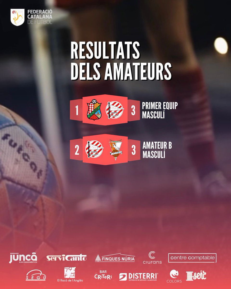 CF Olímpic LaGarriga (@cfolimpic) on Twitter photo Resultats dels Amateurs🔴🔴 Resultats dels Amateurs🔴🔴