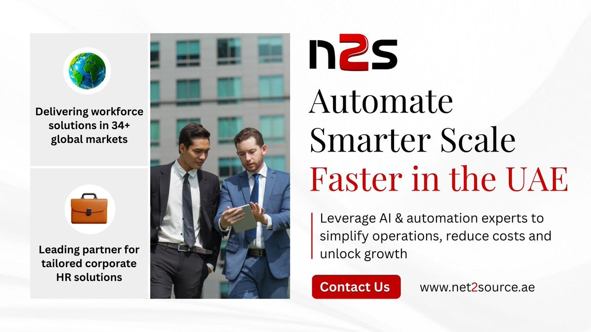 GlobalN2s36396's tweet image. From AI and automation to global workforce solutions, we help businesses scale smarter and faster. 
With a presence in 34+ markets, we bring local insights and global expertise together to deliver tailored corporate solutions that truly make an impact.
#net2source #n2s