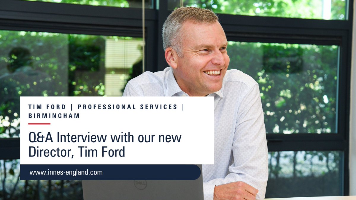Meet Tim Ford, our new Director in the Birmingham Professional Services team. 

In this Q&amp;A, Tim discusses why he joined Innes England, opportunities in the West Midlands, and his interests outside work.

Read more: innes-england.com/qa-tim-ford/