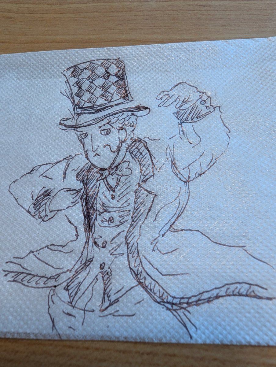 ご飯食べに来てラクガキしてみた😇