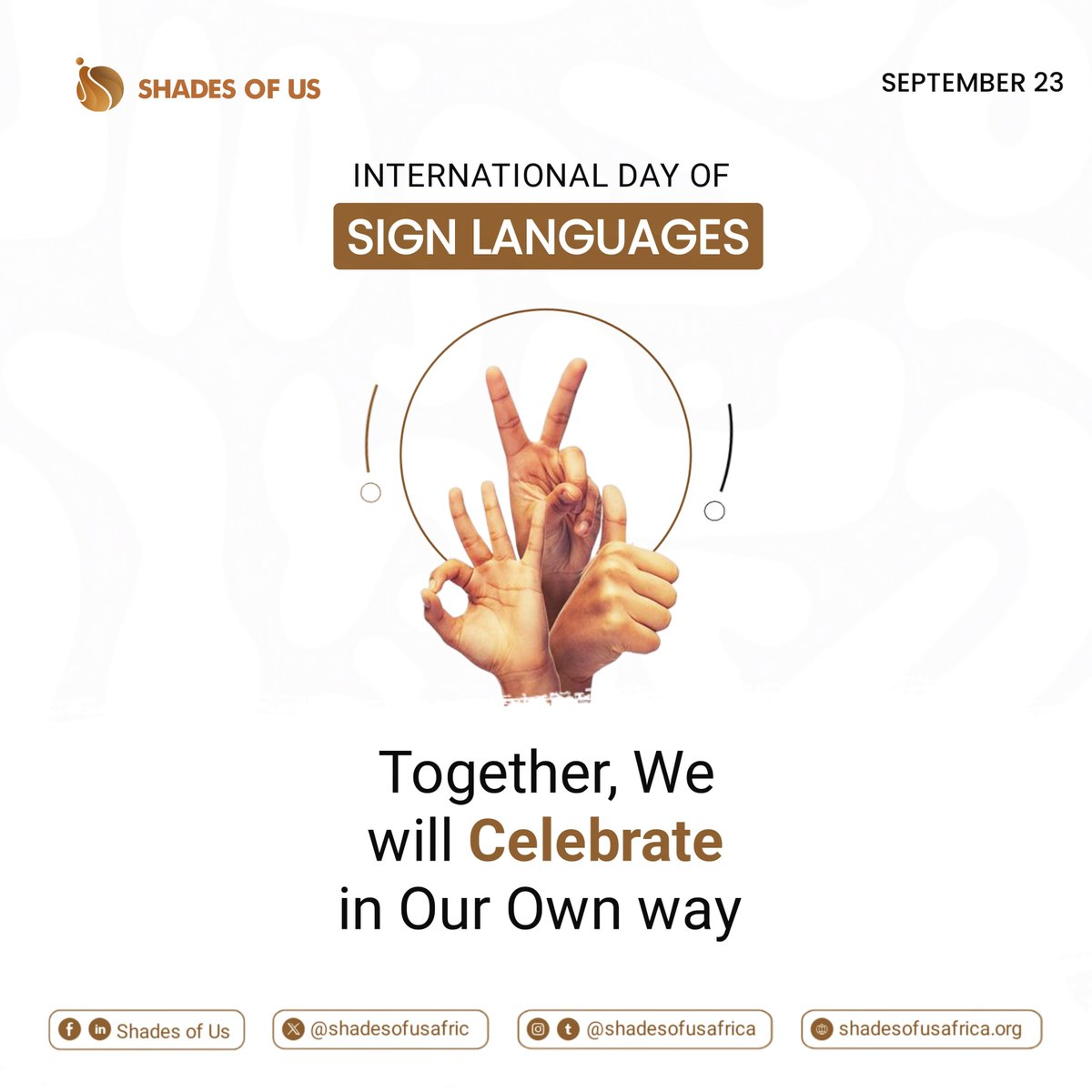 shadesofusafric's tweet photo. Sign language is important for an inclusive world.
At #ShadesofUs, we embrace inclusion.
#DayOfSignLanguages https://t.co/crmNKeyd2G