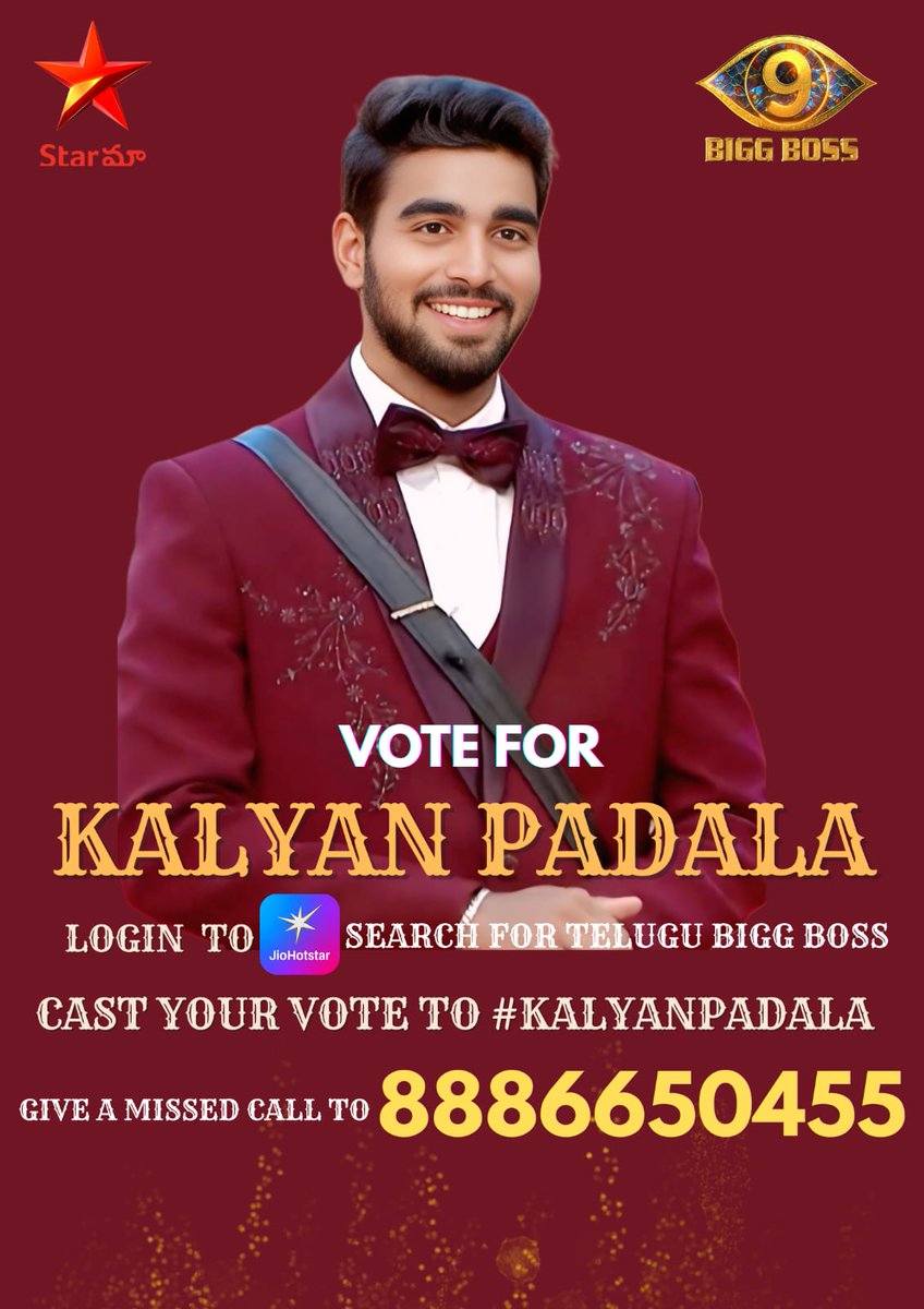 kalyanpada38118's tweet image. Our Cutest Soldier Deserves Your Love &amp;amp; Support in Form of Votes
V O T E N O W
👉 How to VOTE:
1️⃣Give a Missed Call: 88866 50455
2️⃣Vote via JioHotstar App
#voteforkalyan #voteforpawankalyan #voteforpavankalyanpadala #SoldierKalyan