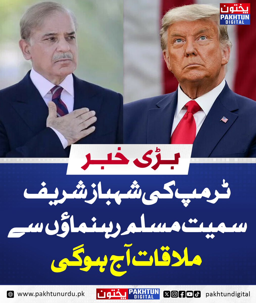 PakhtunDigital's tweet image. ٹرمپ کی شہباز شریف سمیت مسلم رہنماؤں سے ملاقات آج ہوگی
pakhtunurdu.pk/34054/
#TrumpMeeting #ShehbazSharif #MuslimLeaders #GlobalPolitics #MiddleEastTalks #GazaCrisis #PeaceTalks