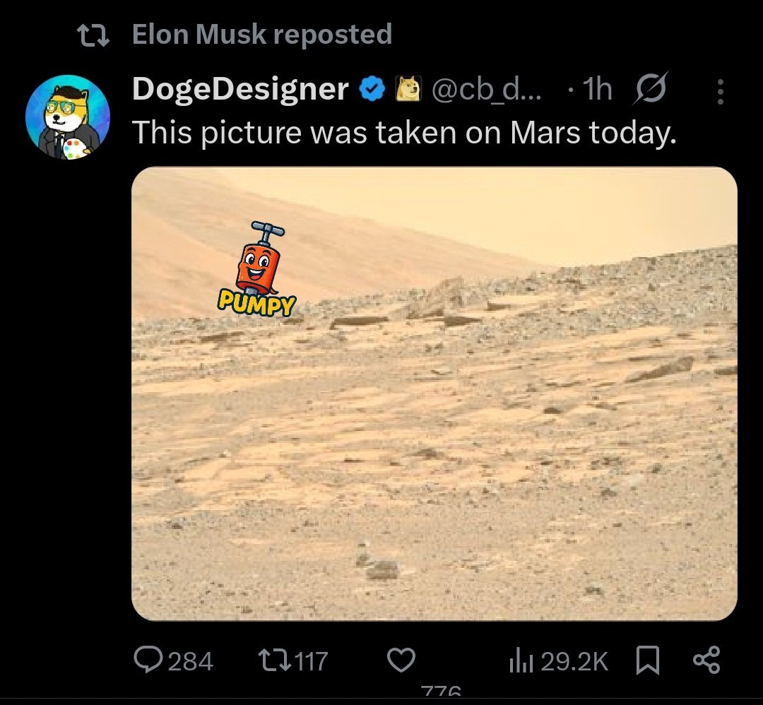 PumpyNeo's tweet image. Apparently, this photo was taken on Mars today 🚀 

 It looks like we went straight past the moon 🌔 

$PUMPY TGE ongoing through the CarrotSwap launchpad on the $NEO EVM chain Neo X
 carrot-fi.xyz/launchpad/0x10…