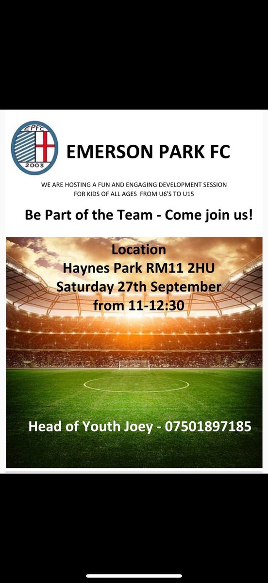 EPFC03's tweet image. A reminder of our development session this Saturday⚽️⚽️