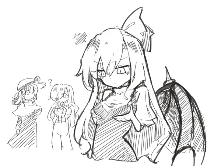 ぱぱっとリクで 自分のおっぱいが幽香やエリーより小さいのを自分のおっぱいを揉みながら気にしてるくるみちゃん🦇 