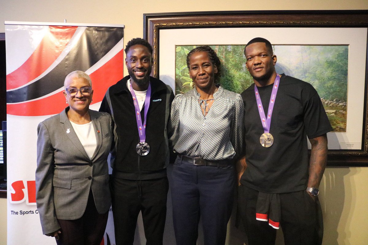 Trinidad &amp; Tobago Olympic Committee President, Ms. Diane Henderson, and Vice President, Ms. Reyah Richardson, joined in welcoming home our champions Keshorn Walcott 🥇and Jereem Richards 🥈after their outstanding performances at the 2025 World Athletics Championships. 🇹🇹🔥🇹🇹