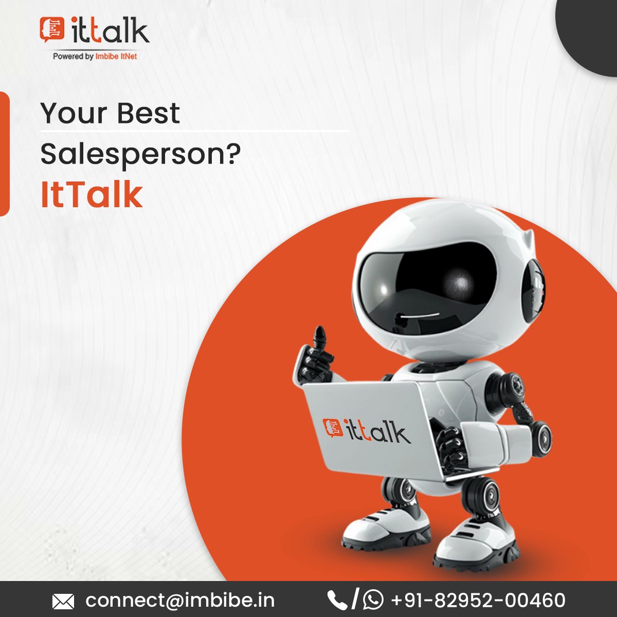 ImbibeItTalk's tweet image. Always online, always accurate, always on time. 
Let ItTalk handle customer queries while you grow your business.

Book demo @ 82952-00460

#ItTalk #CustomerSuccess #ChatAutomation #SmartBusiness